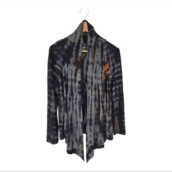 VTG Citron Cardigan Size Large Women Tie Dye Open Front Artsy Bohomeim Y2k - Picture 1 of 16